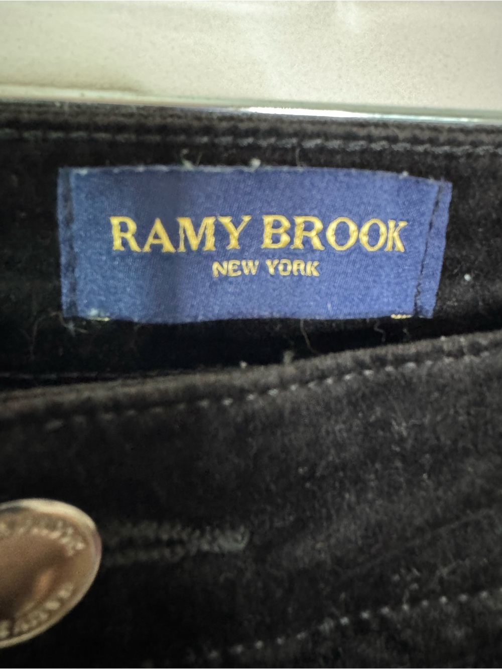 Ramy Brook Cotton Velveteen Helena Skinny Jeans Sailor Buttons Black Size 26 - Picture 8 of 15